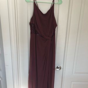 David's Bridal Double-Strap Mesh Dress